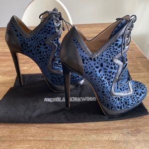 Nicholas Kirkwood Laser Cut Lace Up Boots